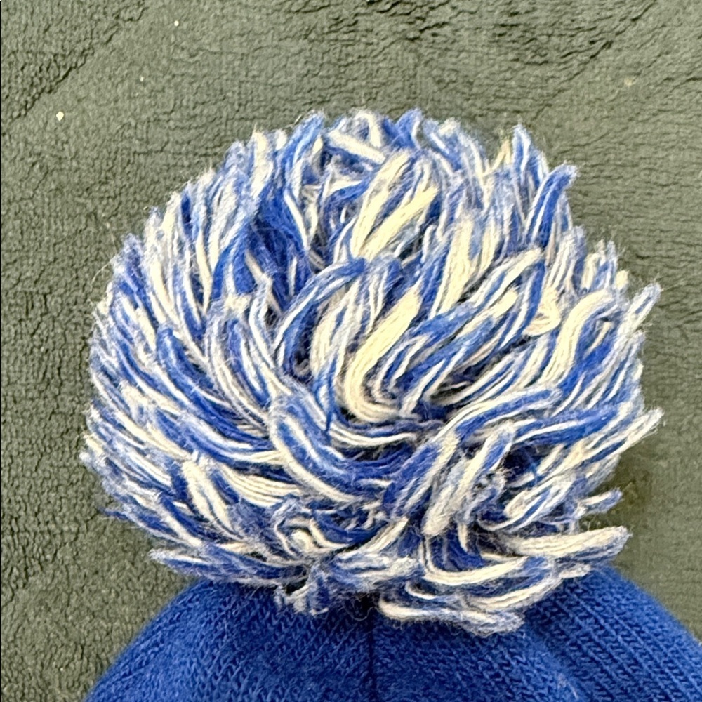 Under Armour Blue and Tan Kids Pom-Pom Beanie - Picture 3 of 7